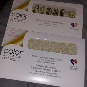 Color Street set: Champagne Sugar & Literally Dead glitter white